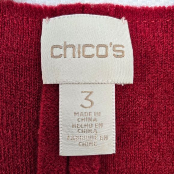 Chico's 100% Wool Longline Sleeveless Duster Cardigan Sweater Size Chico's 3/XL - Picture 3 of 6